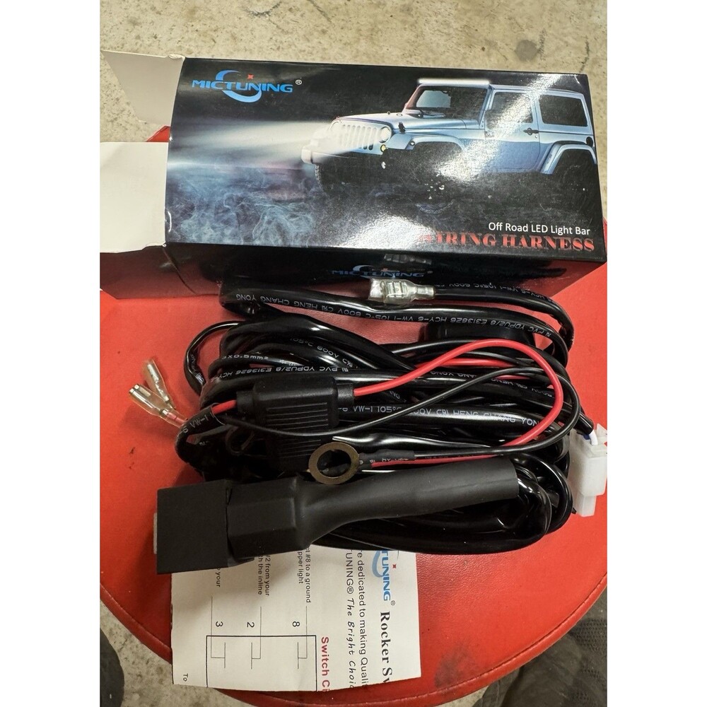 Mictuning Off Road LED Light Bar Wiring Harness 40A Relay Fuse On/ Off Switch - Picture 2 of 6